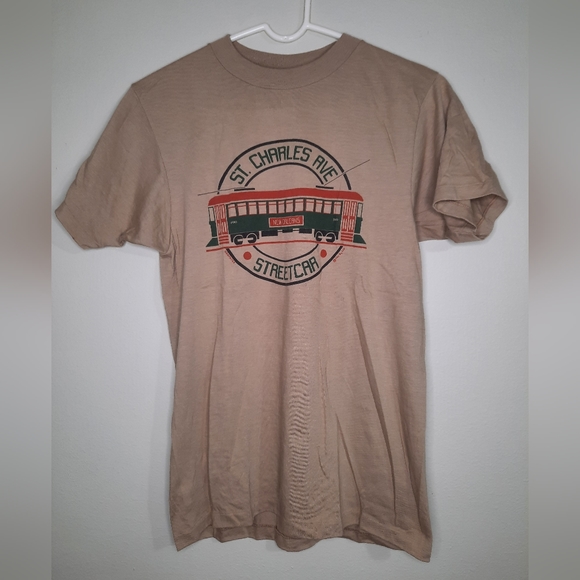 RARE 1984 Vintage St. Charles Ave New Orleans Streetcar Graphic T-Shirt Men Sz M